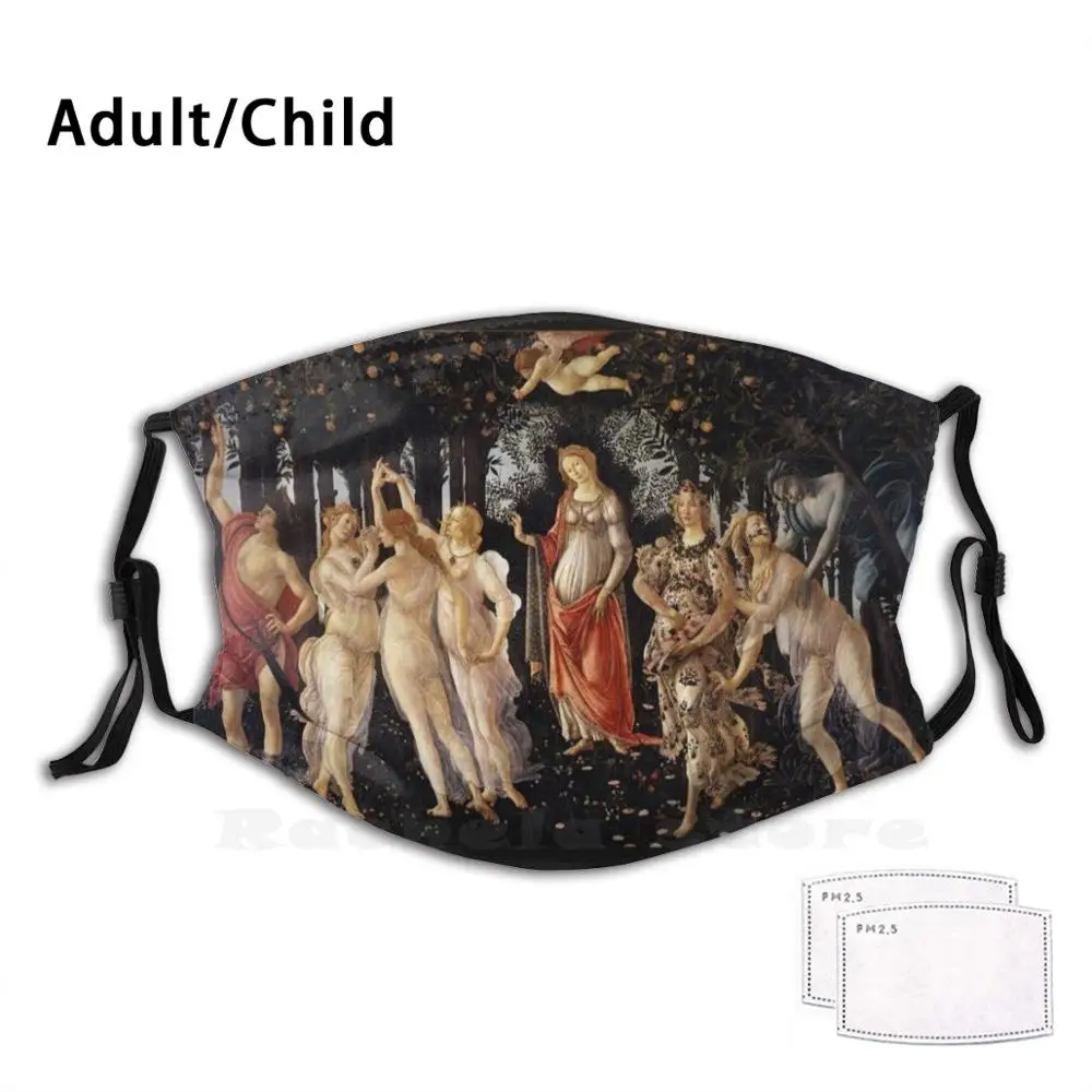 Botticelli, Filtro Lavabile Con Stampa Primavera Maschera Antipolvere Botticelli Boticelli Boticeli Primavera Primavera Rinascimento