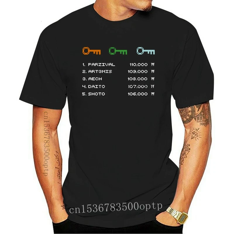 New Ready Player One 8-Bit Game High Five Mens Black T-Shirt