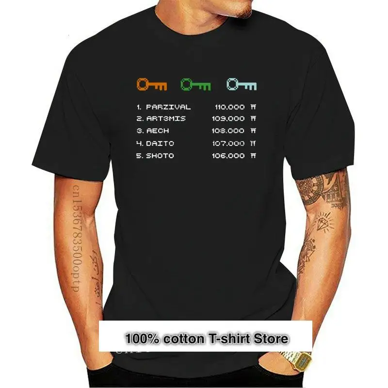 Camiseta Negra Para Hombre New Ready Player One 8-Bit Game High Five