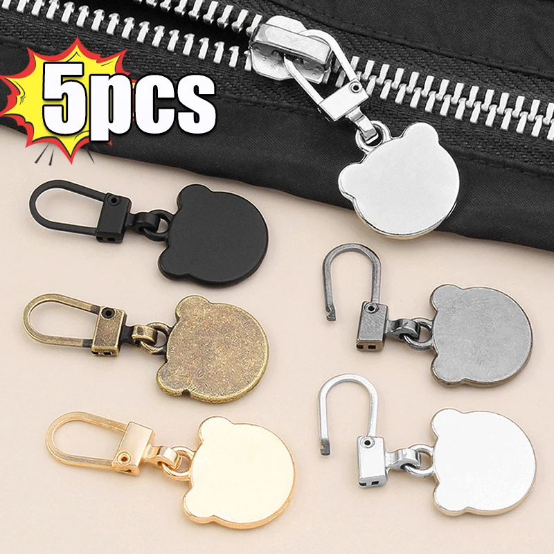 Cute Bear Zipper Pull Sostituzione Cerniera In Metallo Staccabile Silver Pull Universal Zipper Gripper Sliders Per Zaini Cappotti Scarpe