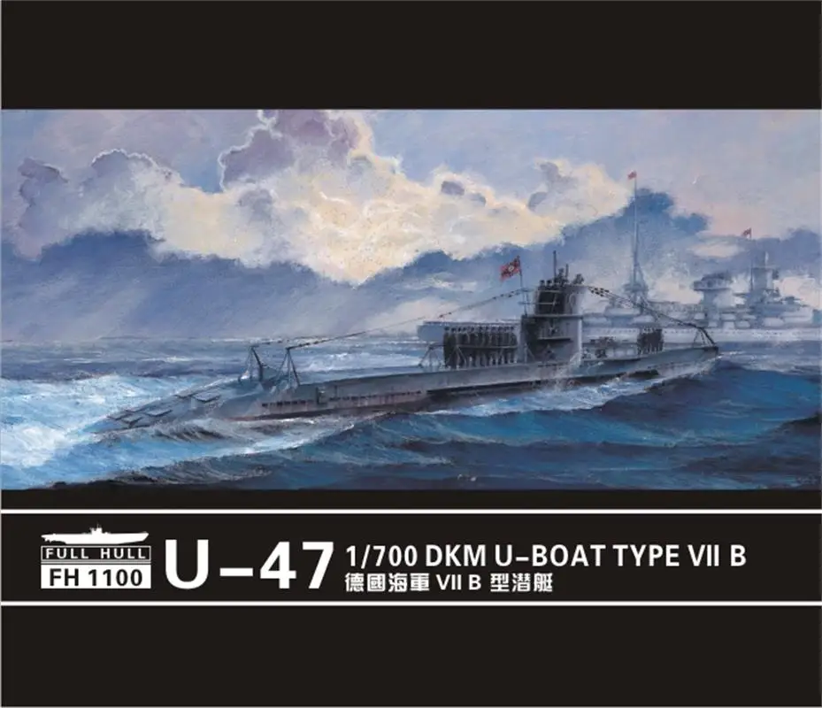 Flyhawk Fh1100 1/700 Dkm U-47 Sottomarino U-Boat Tipo Vii B Kit Modello Assemblare