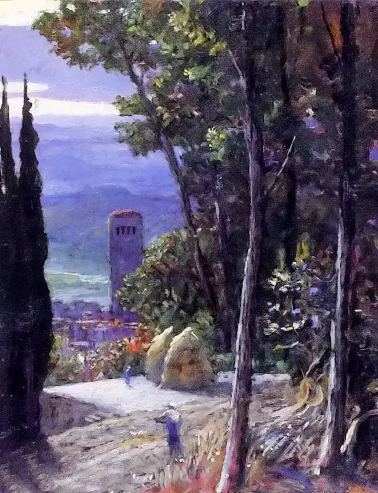Pittura A Olio Impressionista Arte Del Paesaggio Un Trebbiante Umbra Vicino A Rocca Sant Angelo Wall Art Verticale Dipinto A Mano