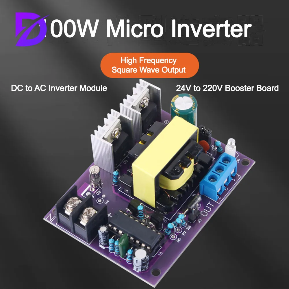 Convertitore Boost Inverter Da 100W Trasformatore Di Potenza Dc 12V/24V A Ac 0-110-220V Scheda Modulo Boost Inverter