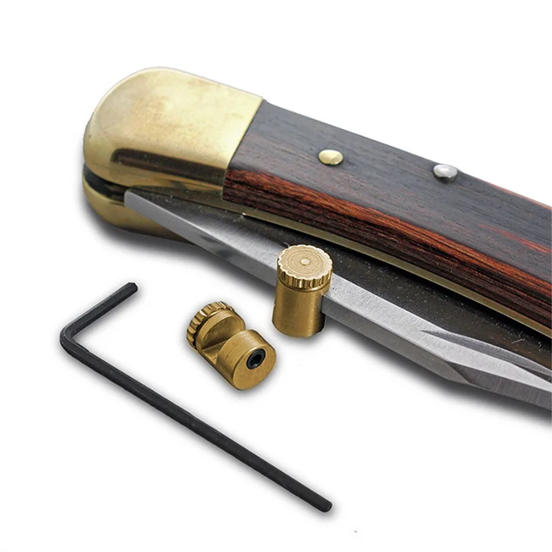 1 Set Coltello Pieghevole Ottone Kwik Thumb Stud Vite A Pulsante Per Buck 110 Con Rimuovi Strumento Cutter Nail Fai Da Te Fare Accessori Parte