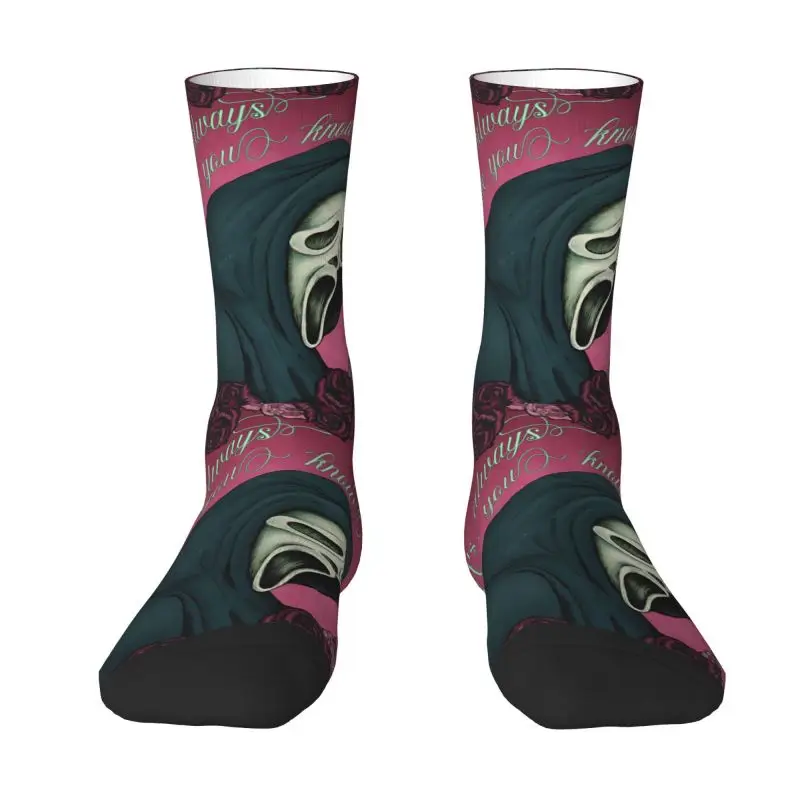 Cute Mens Ghost Face Dress Socks Unisex Warm Confortevole 3D Stampato Horror Ghost Urlante Smorfia Crew Socks