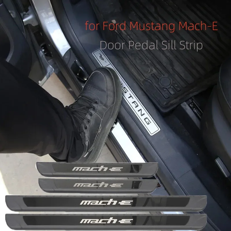 Welcome Pedal Protection Strip Soglia Bar Adesivi Anti-Stepping Protezione Accessori Interni Auto Per Ford Mustang Mach-E