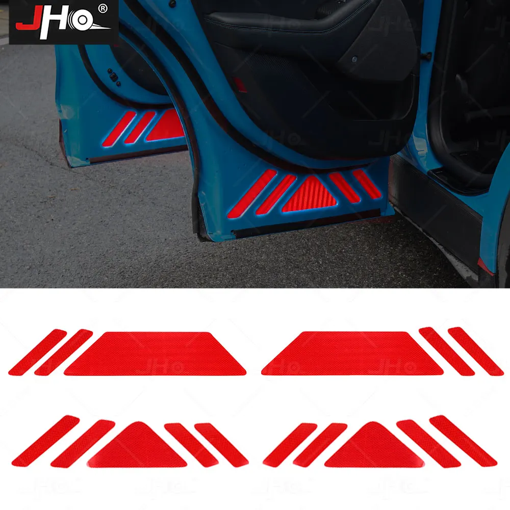 Jho Red Car Door Open Avvertimento Adesivo Riflettente Per Ford Mustang Mach-E 2021 2022 Accessori Interni