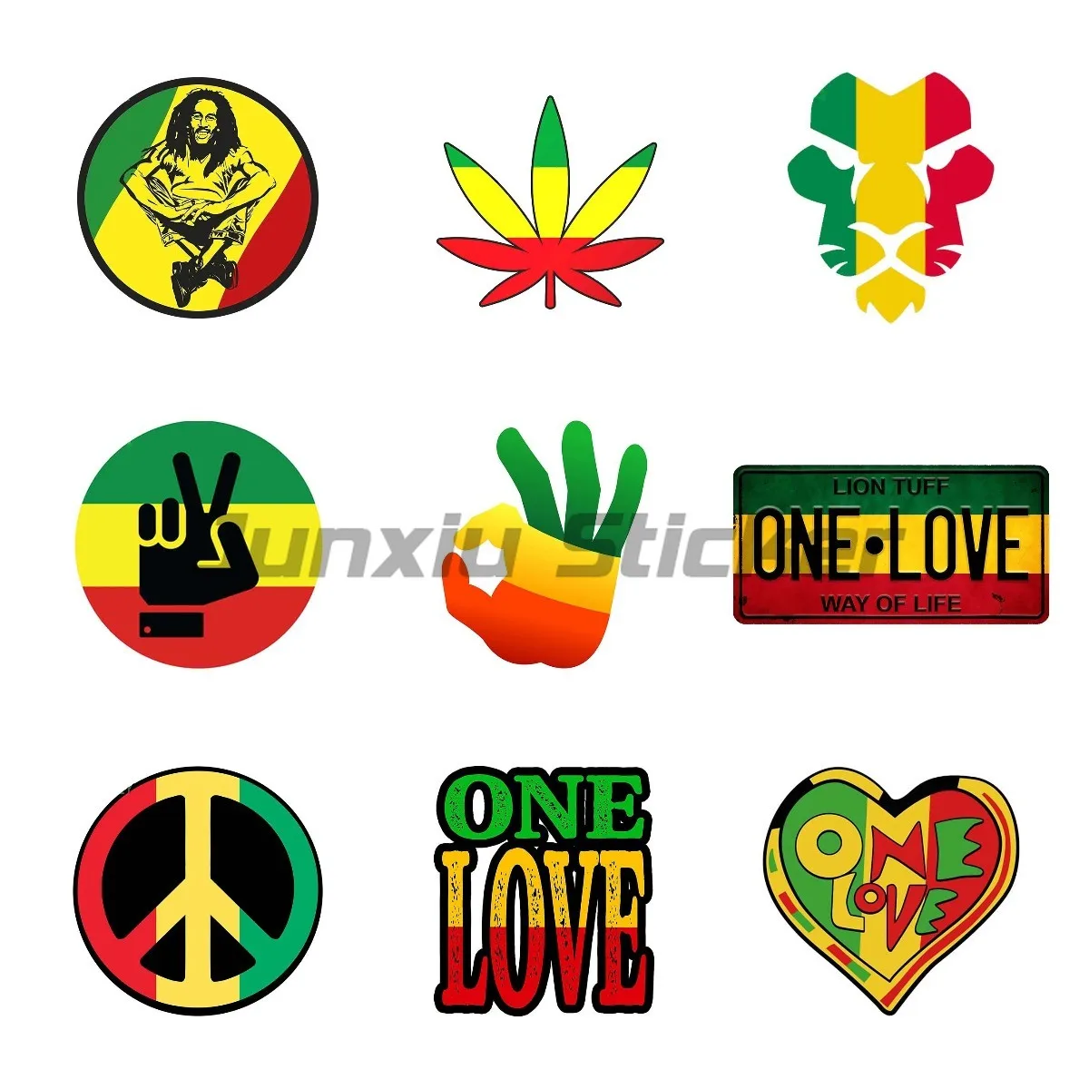Targa Vintage Rasta One Love Vinyl Car Stickers Frigorifero Decalcomania Fai Da Te Decorazione Tavola Da Surf