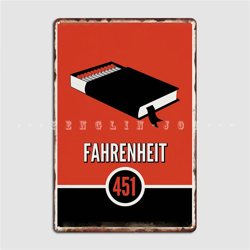 Fahrenheit 451 Metal Sign Pub Kitchen Custom Murale Painting Tin Sign Poster
