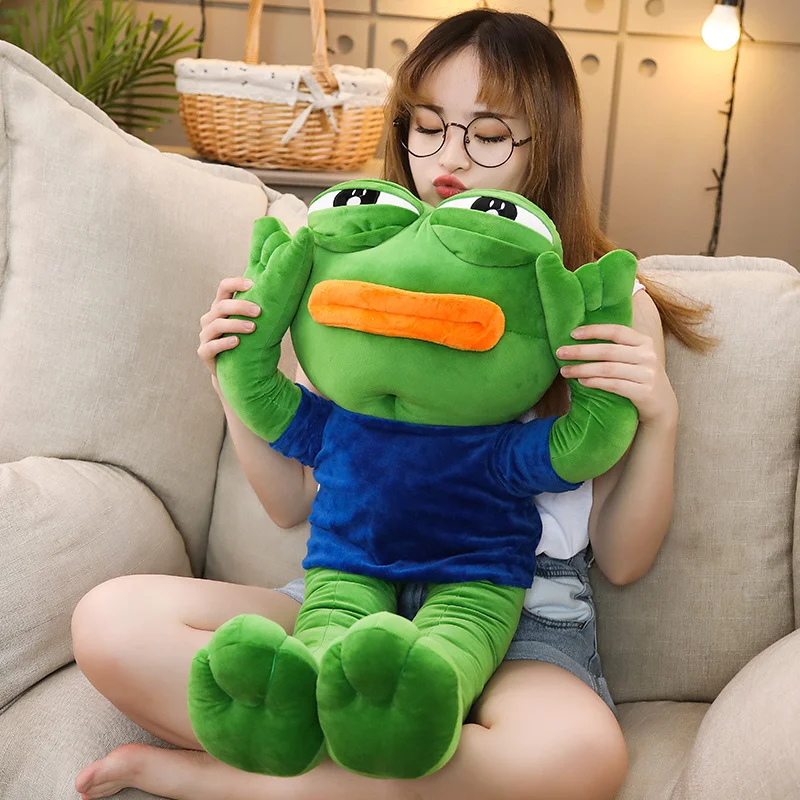 Hot New 1Pc 50-90Cm Cutemmagic Expression Pepe The Frog Sad Plush 4Chan Meme Dolls Peluche Kawaii Gift For Girls Kids