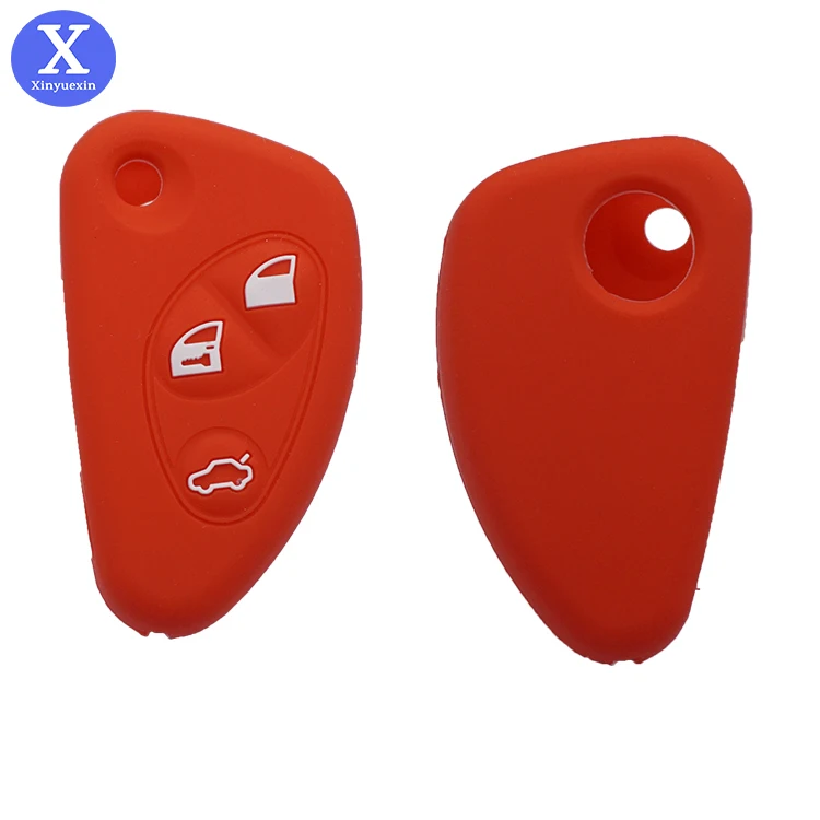 Xinyuexin 3 Pulsanti Coperchio Chiave Telecomando In Silicone Per Chiavi Alfa Romeo 147 156 166 Gt Supporto Portachiavi Pieghevole Di Ricambio Per Tel