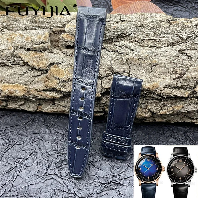 Compatibile Con Il Codice Abby Serie 11.59 15210 26393 15210 Cinturino In Pelle Di Coccodrillo