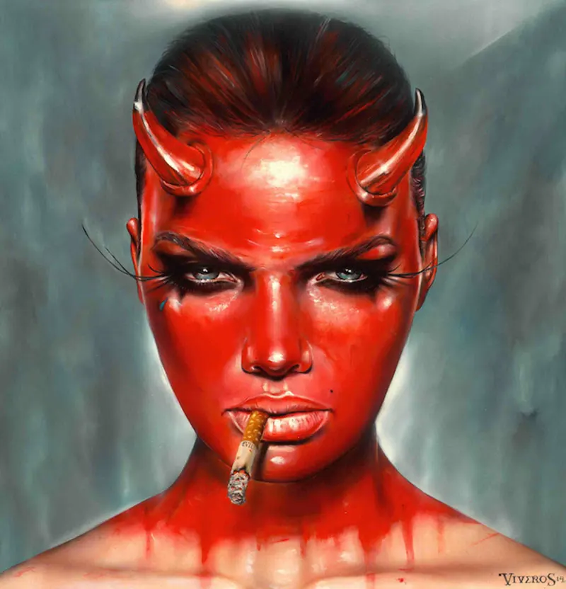 Alta Qualità Pittura A Olio Su Tela Riproduzioni Diavolo Mi Ha Fatto Fare Da Brian M. Viveros Pittura Dipinta A Mano