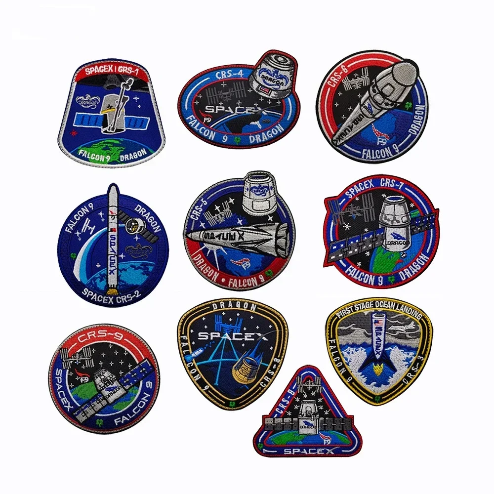 Nasa Space Morale Badge Crs Space Station Rocket Space Satellite Ricamato Hook And Loop Patch X Crs Tactical Backpack Patch