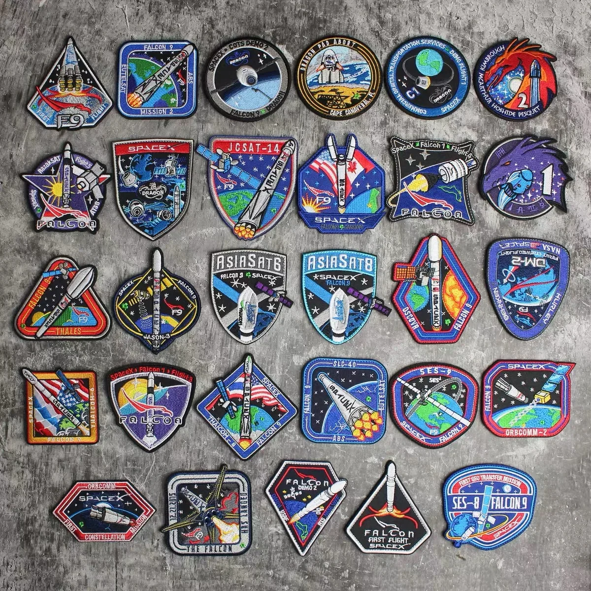 Crs Space Station Morale Badge Ricamo Hook And Loop Blue Rocket Toppe Militari Ricamate Nasa Tactical Backpack Stickers