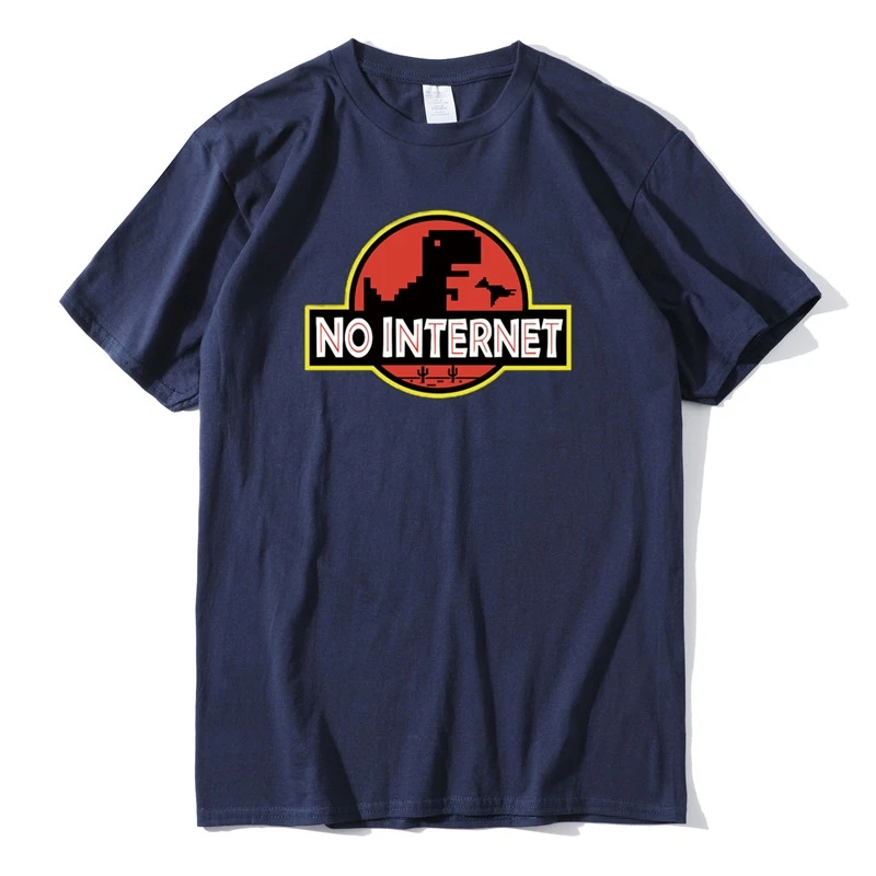 100 Cotone Cartoon Dinosaur Tee Shirt Uomo Off White Print No Internet T-Shirt Uomo Harajuku Tee Top Oversize Streetwear Xxxxxl