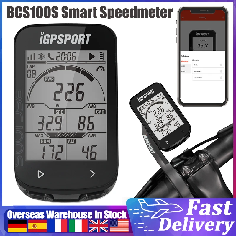 Bcs100S Smart Bike Tachimetro 2.6 Pollici Gps Bike Computer 5 Sistema Satellitare Impermeabile Bt5.0/Ant + Wireless Cycling Speed Meter