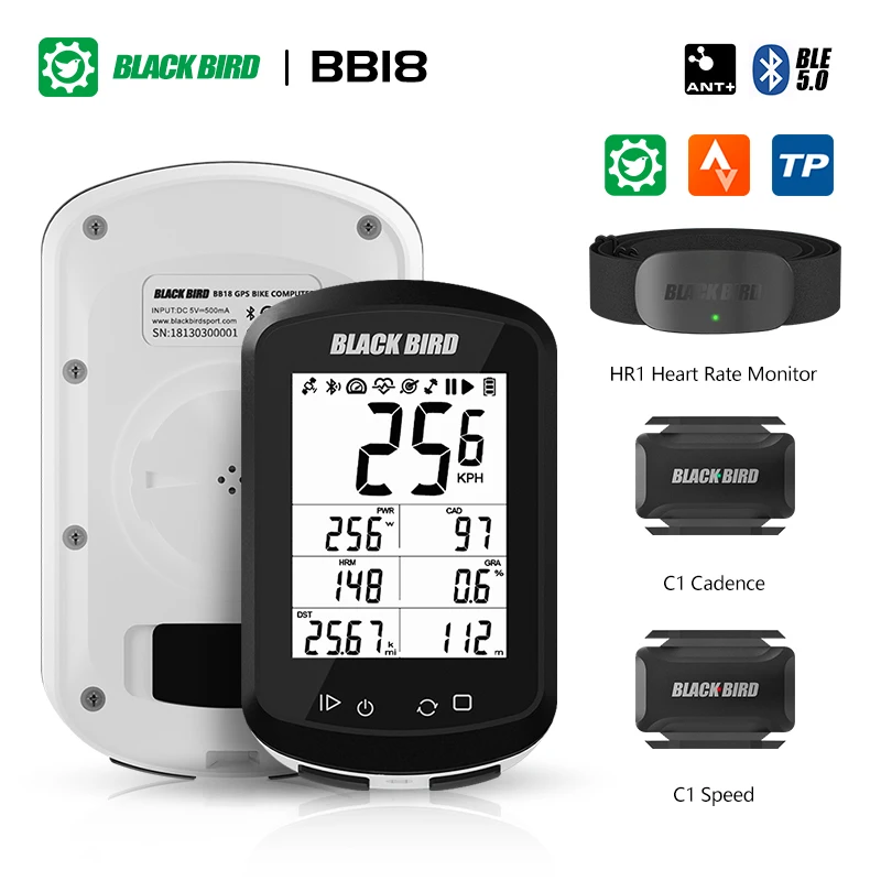 Black Bird Bb18 Bike Gps Computer Bicicletta Da Strada Ciclismo Tachimetro Wireless Mtb Ant + Cadence Speed Smart Power Peter Contachilometri