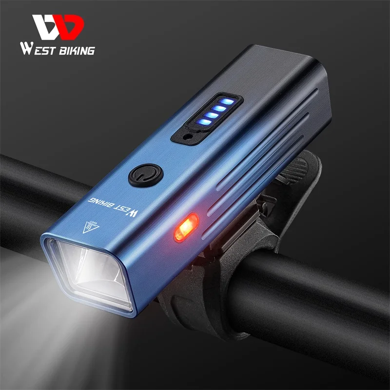 West Biking Colorful Bicycle Light Type-C Ricarica Smart Light Sensing Led Bike Headlight Impermeabile Mtb Road Bike Luce Anteriore