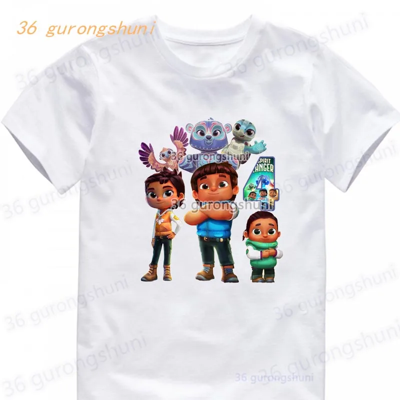 Cartoon Spirit Rangers T Shirt Per Ragazze Tshirt Girl T-Shirt Abbigliamento Per Bambini Ragazzi Abbigliamento Per Bambini 3 4 Magliette Grafiche Di C