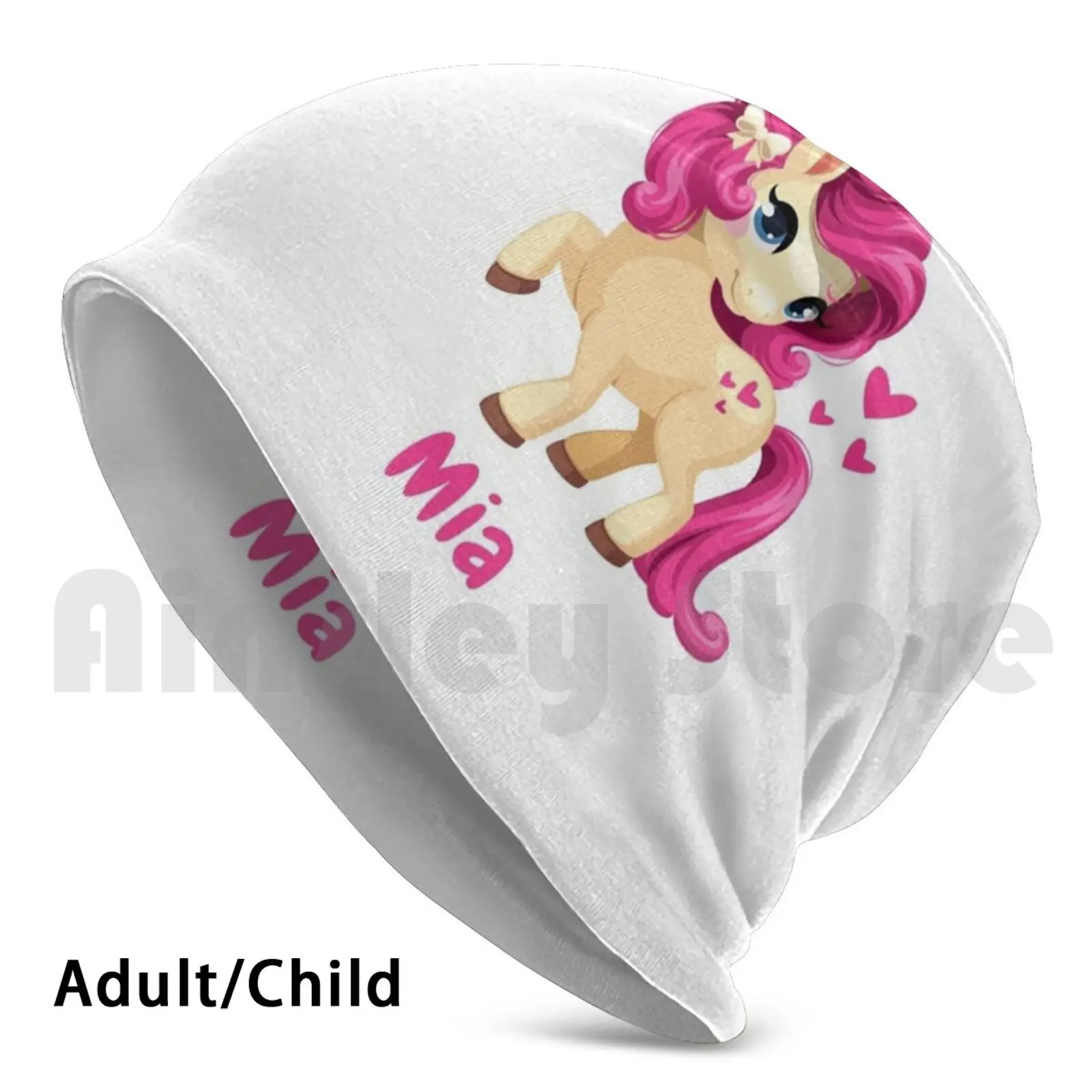 Mia Baby Horse Kids Unicorn Pink Beanies Knit Hat 2693 Berretti Print Mia Baby Horse Kids Unicorn Pink Cartoon Funny
