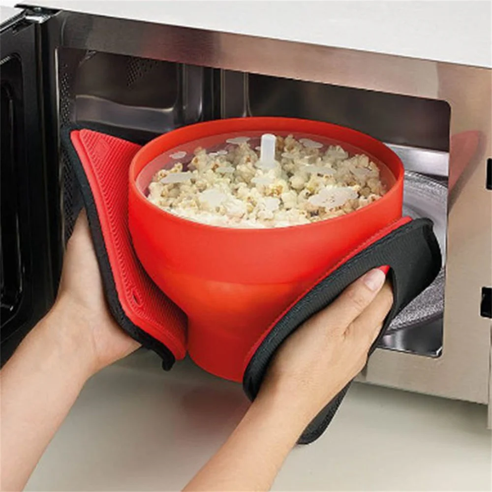 Nuovo Silicone Popcorn Maker Microonde Popcorn Secchio Pieghevole In Silicone Popcorn Secchio Poppers Ciotola Fai Da Te Popcorn Maker Con Coperchio