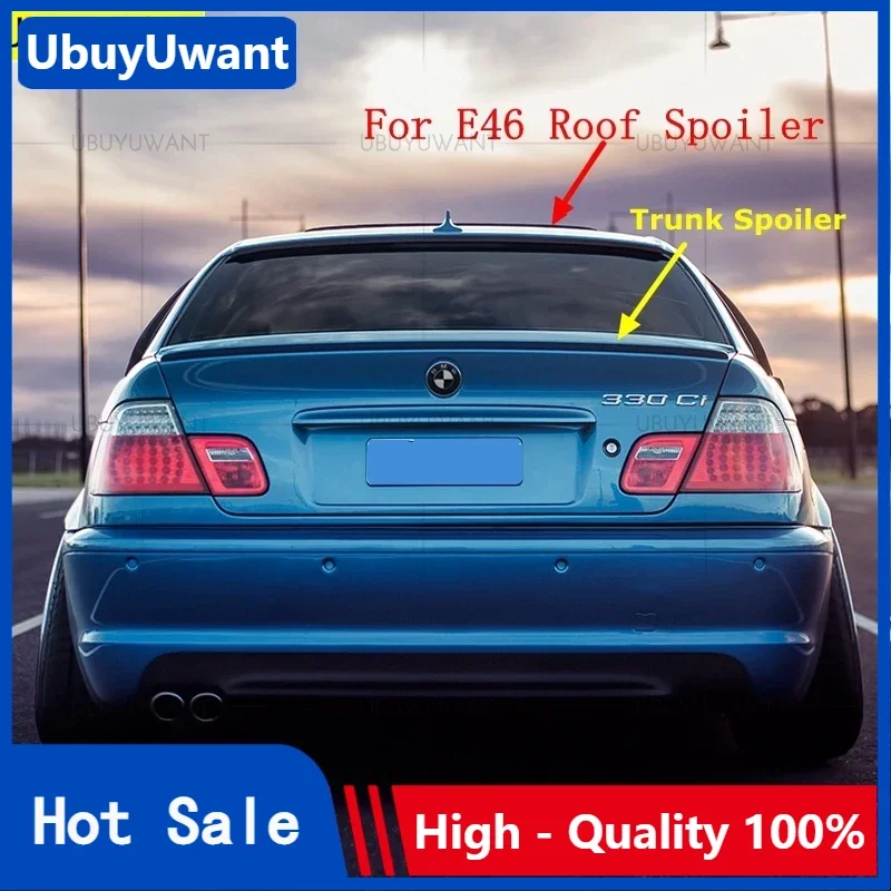 Spoiler Posteriore Per Bmw Serie 3 E46 Base Sedan M3 4-Door 1998-2006 Carbon Look Trunk Lip Roof Wing Accessori Per Auto E46 Spoiler