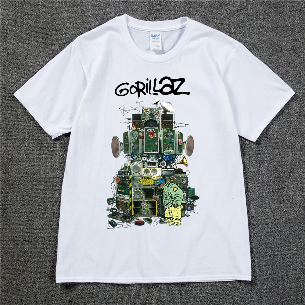 Maglietta Gorillaz Maglietta Uk Rock Band Gorillazs Maglietta Hip-Hop Alternativa Rap Music Maglietta The Now-Now New Album T-Shirt Puro Cotone