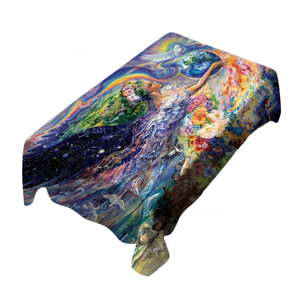 Mother Of All Things Earth Beautiful Fairy Mountains And Rivers Tovaglia Di Ho Me Lili For Banquet Table Cover Decor