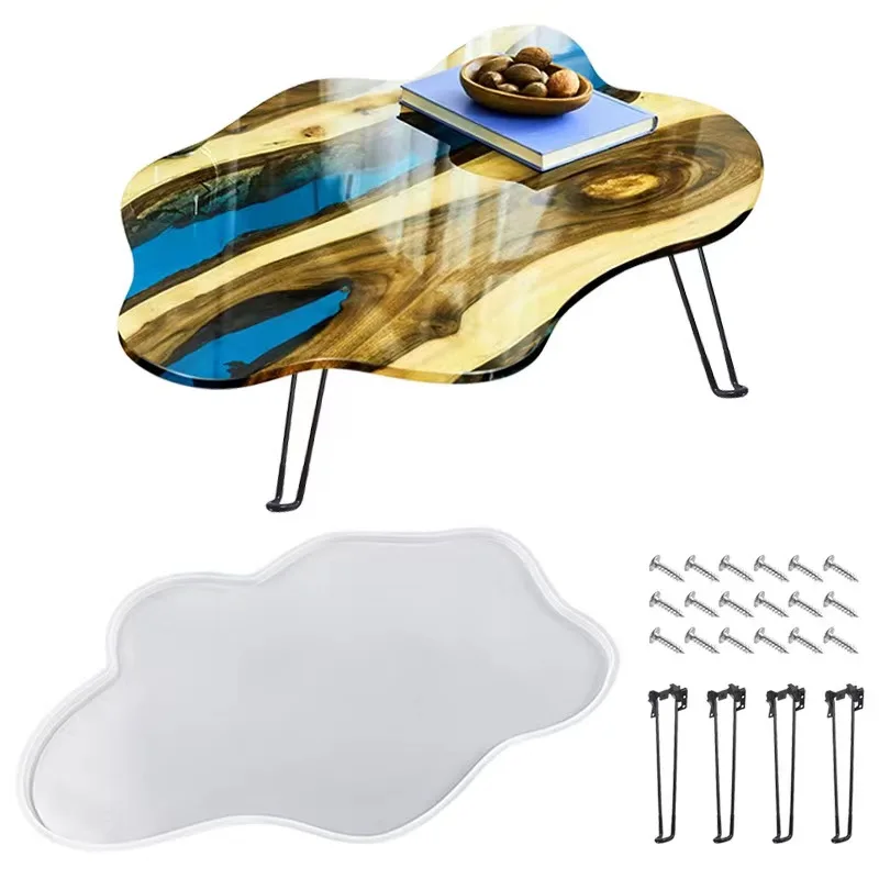 61Cm Specchio Irregolare Grande Oceano Fiume Tavolo Resina Epossidica Silicone Stampo Fai Da Te Resina Epossidica Processo Di Versamento Decorazioni P