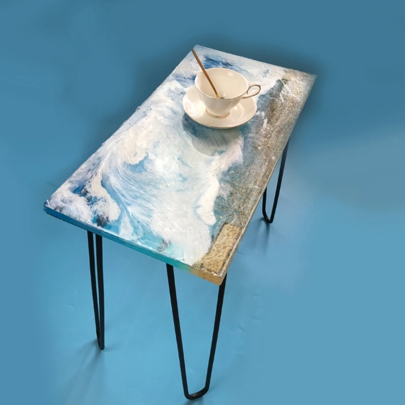 Stampo In Silicone Da Tavolo Fluviale Con Gambe Da Tavolo Per Tavolo Da Fiume In Resina Che Fa Forma Di Gioielli In Fusione Di Resina Che Fanno La Dec