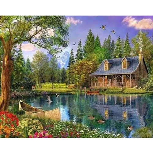 Hobimun Diamond Mosaic Table Diamond Painting Kit Puzzle - Sal River Home-21 X25