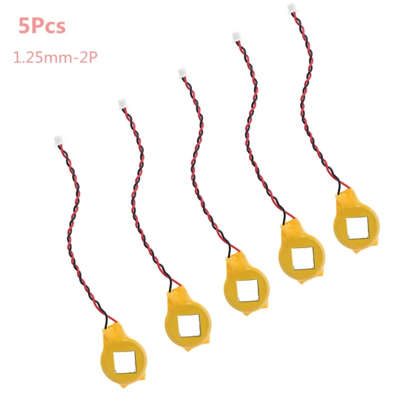 5Pcs Notebook Bios Cmos Batteria Del Computer Portatile Con Adesivo Cr2032 2P Scheda Madre Filo