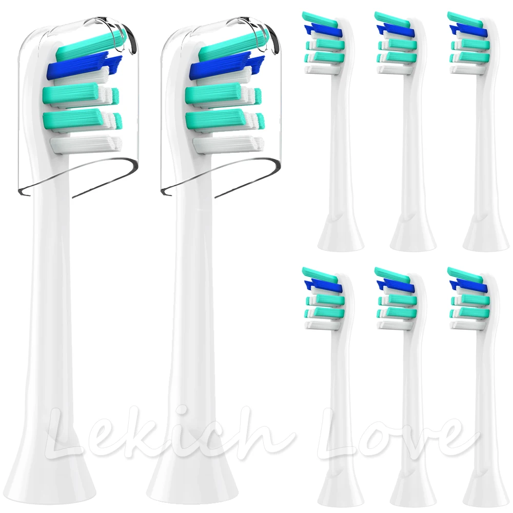 Testine Per Spazzolino Da 8 Pezzi Con 2 Coperture Protettive Riutilizzabili Per Testine Philips Sonicare Adatte Per Philips Diamond Clean Serie 2