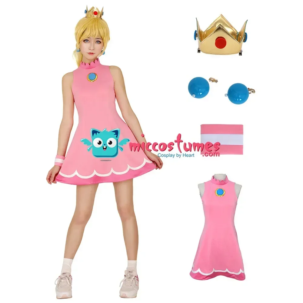Miccostumes Costume Cosplay Da Donna Vestito Pesca Con Corona Per Costume Cosplay Principessa Donna