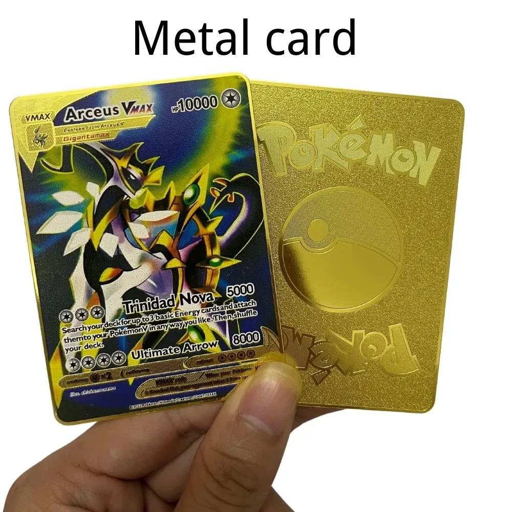 10000 Punti Arceus Vmax Pokemon Carte In Metallo Carta Fai Da Te Pikachu Charizard Golden Limited Edition Carte Da Collezione Per Giochi Regalo Per Ba