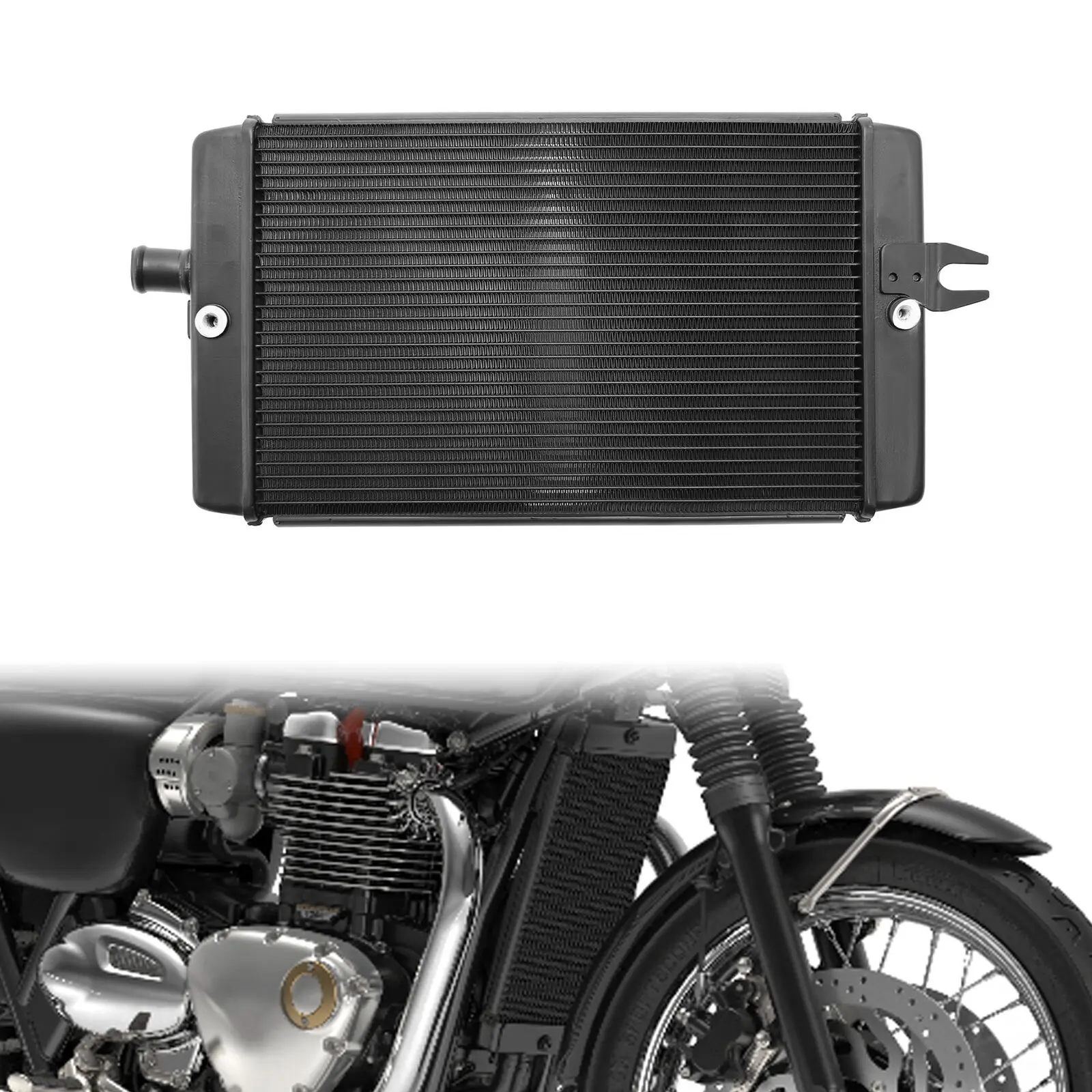 Radiatore In Alluminio Moto Per Triumph Bonneville Bobber 2017-2022 Speedmaster 2018-2022 2019 2020 2021 Nero