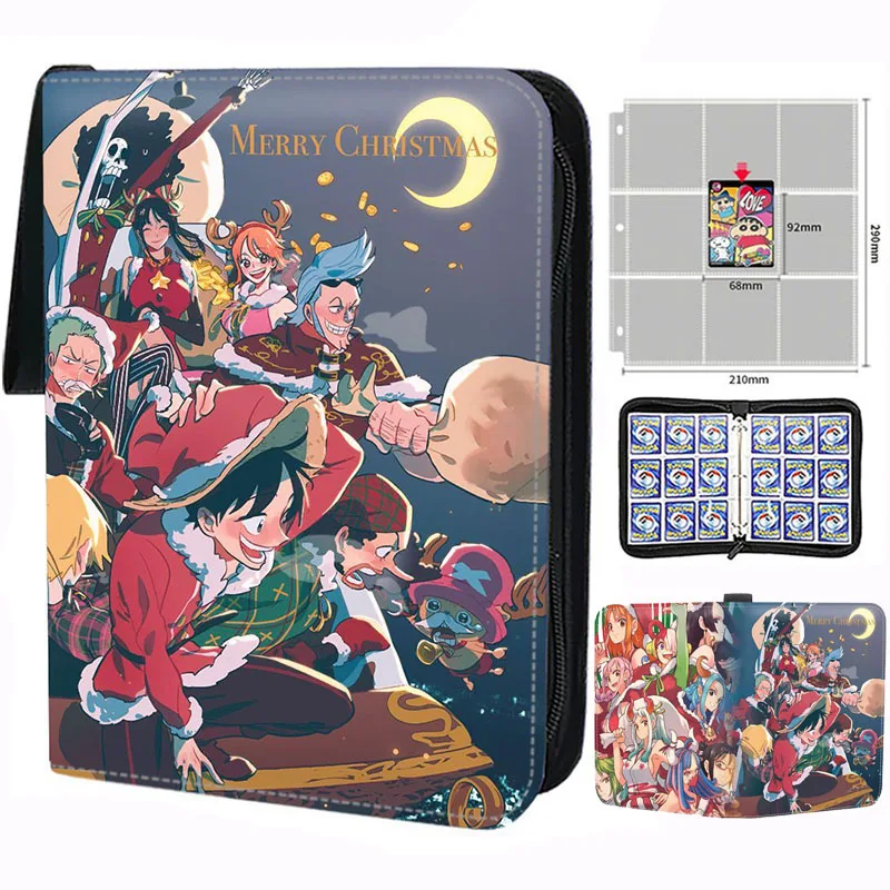 400/900Pcs One Piece Card Album Book Folder Zipper Pu Leather 4/9 Pocket Anime Game Collection Card Binder Holder Kids Toy Gift