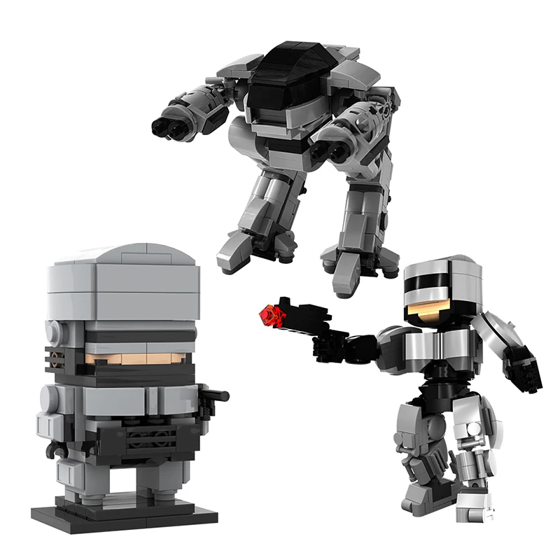Gobricks Militare Armato Robot Ed-209 Città Meccanica Guerra Polices Figure Future Building Blocks Film Robohered Toys Kids Gfit