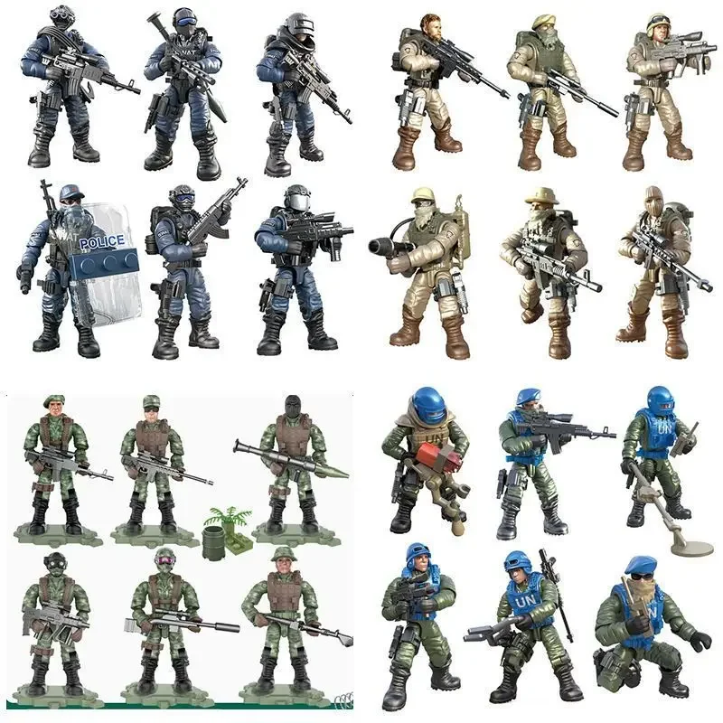 City Police Swat Building Blocks Soldato Militare Action Figures Arma Specia Force Brick Toy For Boys Gift