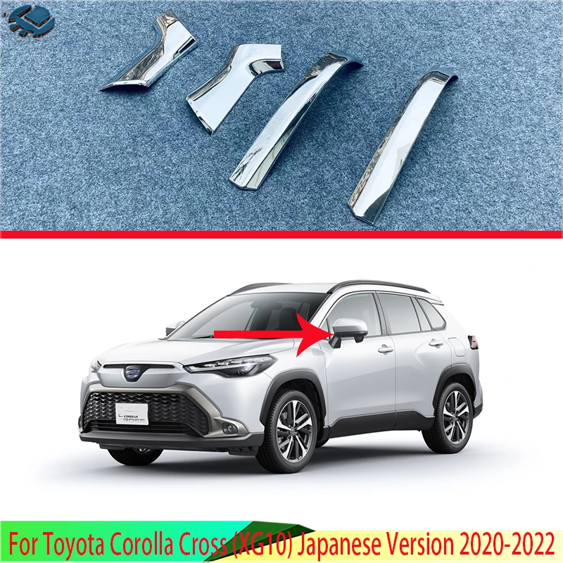 For Toyota Corolla Cross (Xg10) Japanese Version 2020 2021 2022 Abs Chrome Side Mirror Rear View Wing Chrome Cover Trim