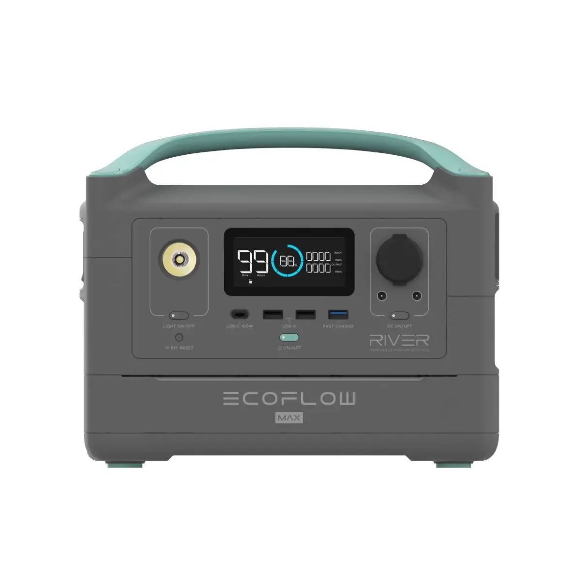 Ef Ecoflow River Portable Power Station 576Wh Batteria Al Litio Di Backup Con Prese Ca 3X600W (Peak 1200W) E Torcia A Led