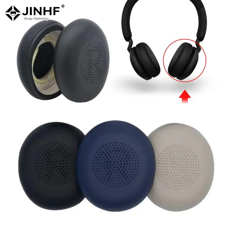 Replacement Protein Leather Earpads Ear Pads Cups Cushions For Jabra Evolve2 65 Uc Elite 45H Headphones Headsets Repair Parts