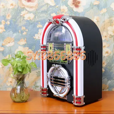 Versione Americana Vintage Bluetooth Cd Jukebox Jukebox Altoparlante Led Cambia Colore Luce Audio Ristorante Decorazione