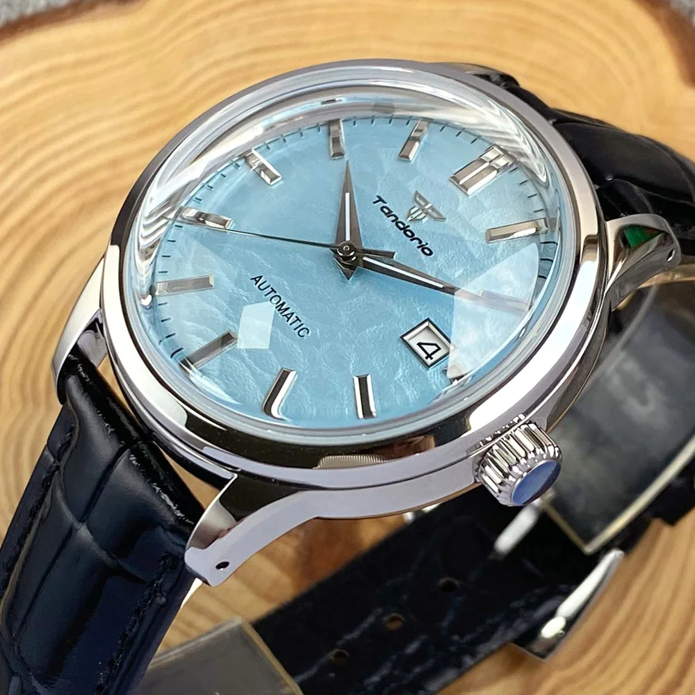 Nh35 Gs Orologio Automatico Da Uomo 200M Orologio Da Polso Impermeabile Double Domed Sapphire Crystal Tandorio Dive Clock Date Cinturino In Pelle