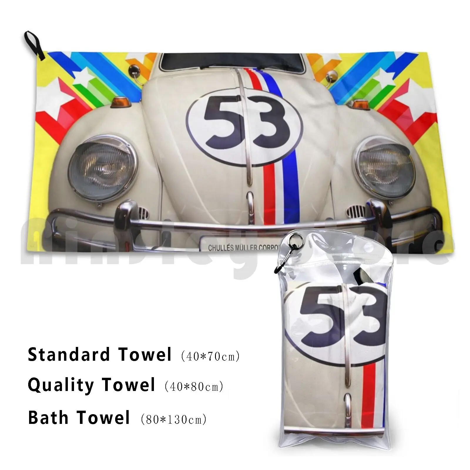 Asciugamano Personalizzato Herbie Asciugamano Da Bagno Herbie Bug Car 53 Old Automobile The Love Bug