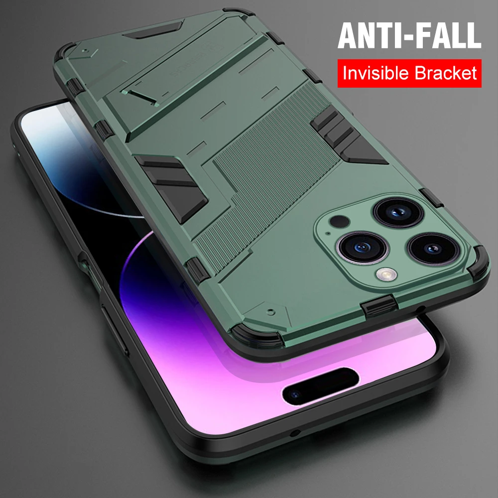 Per Iphone 15 Pro Max Custodia Armor Antiurto Magnetic Kickstand Cover Rigida Iphone15 Promax Plus Aifon Iphoen Ipone Protect Fundas