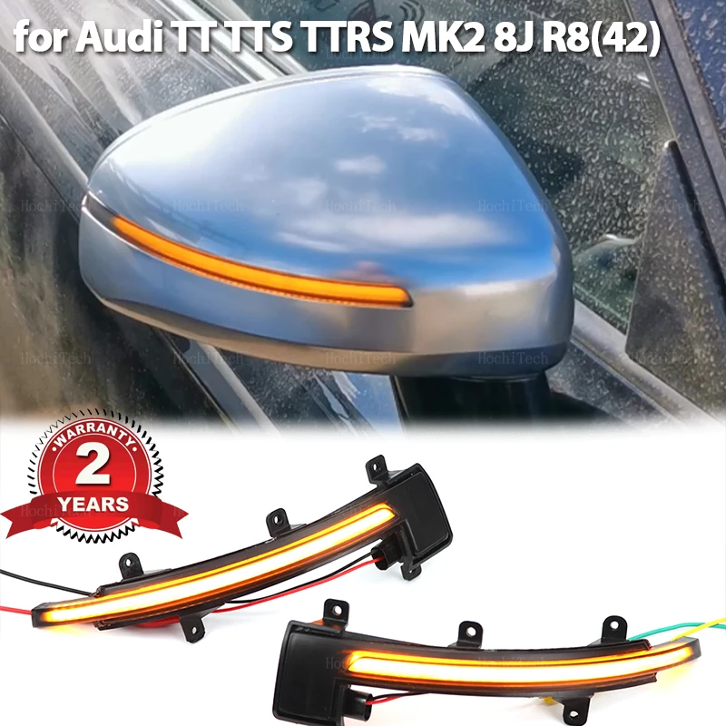 2 Pz Specchio Fluente Dinamico Led Indicatore Di Direzione Car Styling Per Audi Tt Tts Ttrs Mk2 8J 2006-2014, R8 42 2007-2015