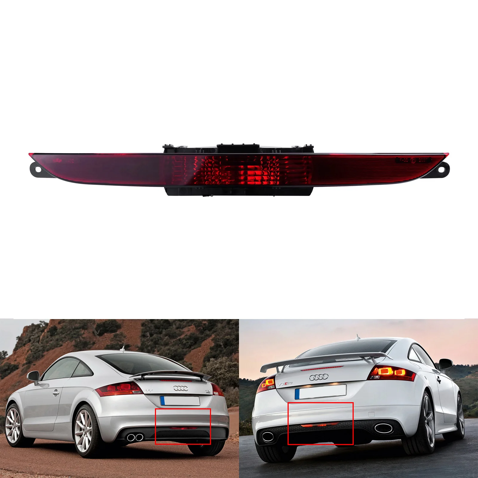 Per Audi Tt 8J 2007-2014 Paraurti Posteriore Riflettore Centro Fendinebbia Nessuna Lampadina