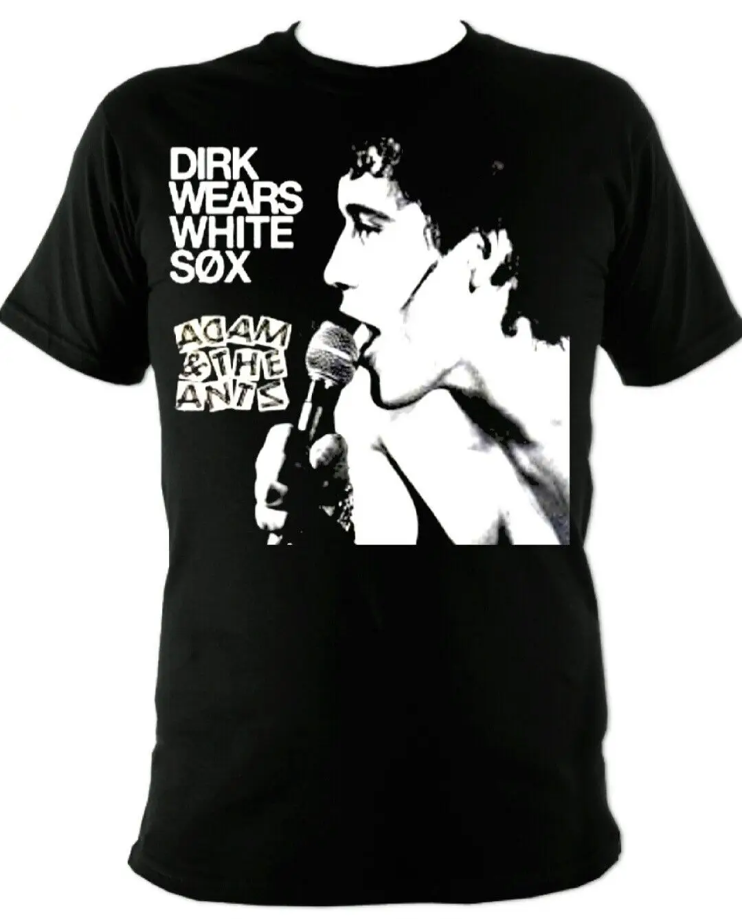 Adam & The Ants Dirk Indossa Una Maglietta Sox Bianca